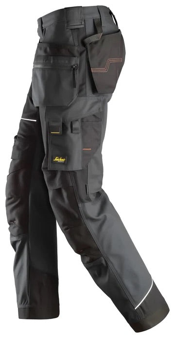 6214 SNICKERS RUFFWORK CANVAS WORK TROUSERS WITH HOLSTER POCKETS STEEL GREY