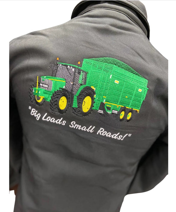 Childrens Softshell Jacket - Tractor (Green) - Black